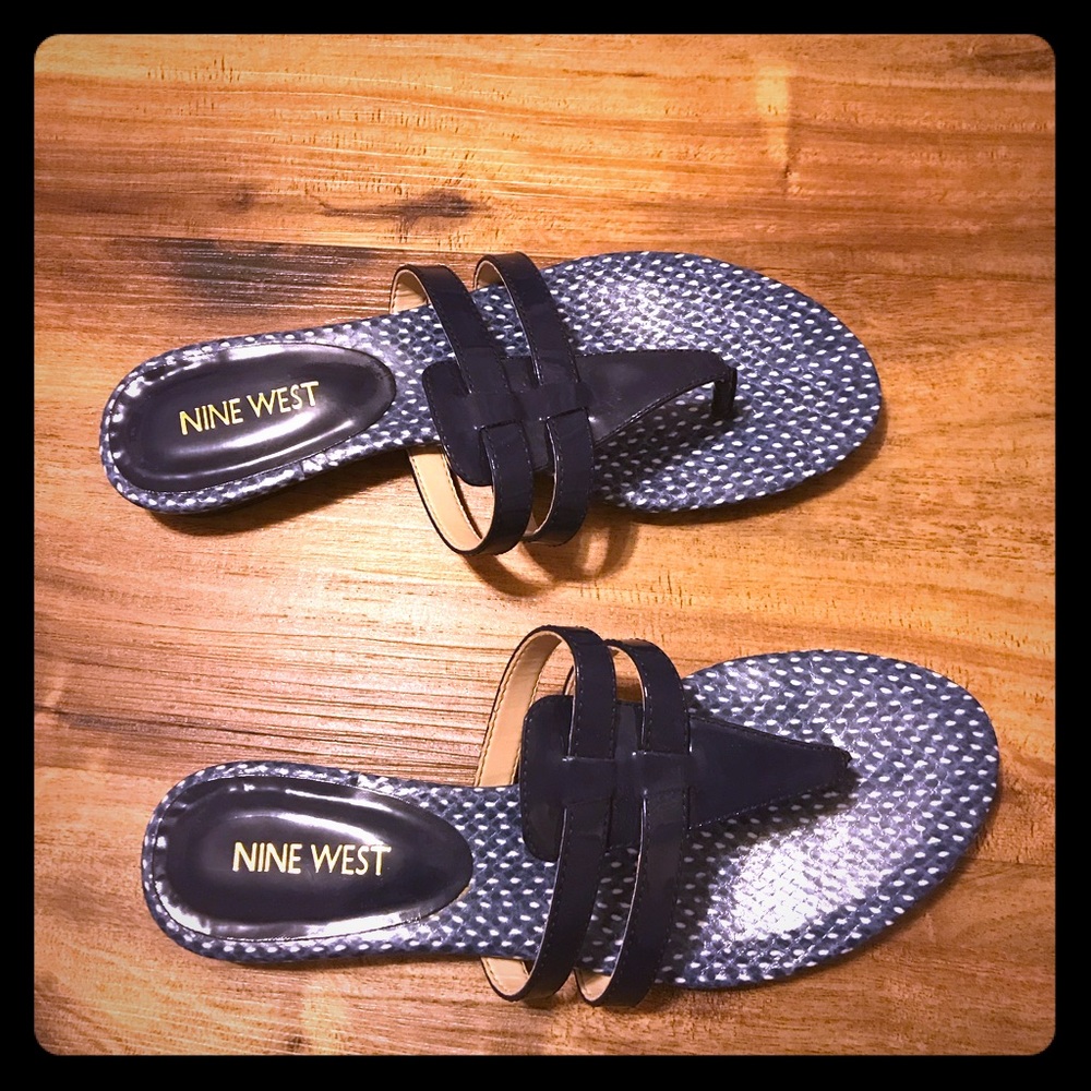 Beautiful patent leather navy blue